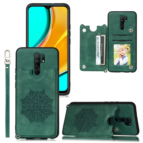For Xiaomi Redmi 9 Mandala Embossed PU + TPU Case with Holder & Card Slots & Photo Frame & Strap(Green)
For Xiaomi Redmi 9 Mandala Embossed PU + TPU Case with Holder & Card Slots & Photo Frame & Strap(Green)