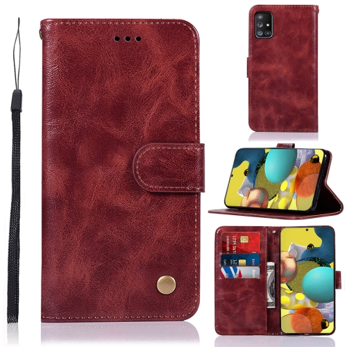 For Samsung Galaxy A51 5G Copper Buckle Retro Crazy Horse Texture Horizontal Flip Leather Case with Holder & Card Slots & Wallet(Wine Red)
For Samsung Galaxy A51 5G Copper Buckle Retro Crazy Horse Texture Horizontal Flip Leather Case with Holder & Card Slots & Wallet(Wine Red)