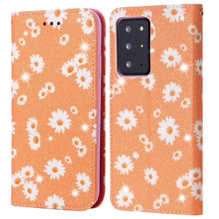 For Samsung Galaxy Note20 Ultra Glittering Daisy Magnetic Horizontal Flip Leather Case with Holder & Card Slots & Photo Frame(Orange) 
For Samsung Galaxy Note20 Ultra Glittering Daisy Magnetic Horizontal Flip Leather Case with Holder & Card Slots & Photo Frame(Orange)