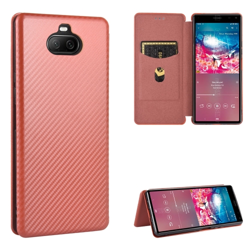 For Sony Xperia 8 Carbon Fiber Texture Magnetic Horizontal Flip TPU + PC + PU Leather Case with Card Slot(Brown)
For Sony Xperia 8 Carbon Fiber Texture Magnetic Horizontal Flip TPU + PC + PU Leather Case with Card Slot(Brown)