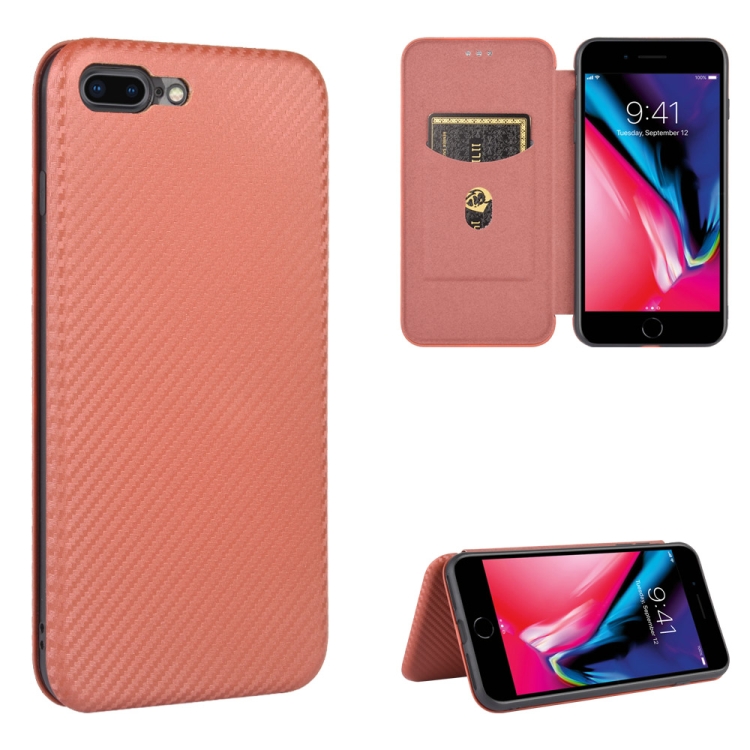For iPhone 7 Plus / 8 Plus Carbon Fiber Texture Magnetic Horizontal Flip TPU + PC + PU Leather Case with Card Slot(Brown)
For iPhone 7 Plus / 8 Plus Carbon Fiber Texture Magnetic Horizontal Flip TPU + PC + PU Leather Case with Card Slot(Brown)