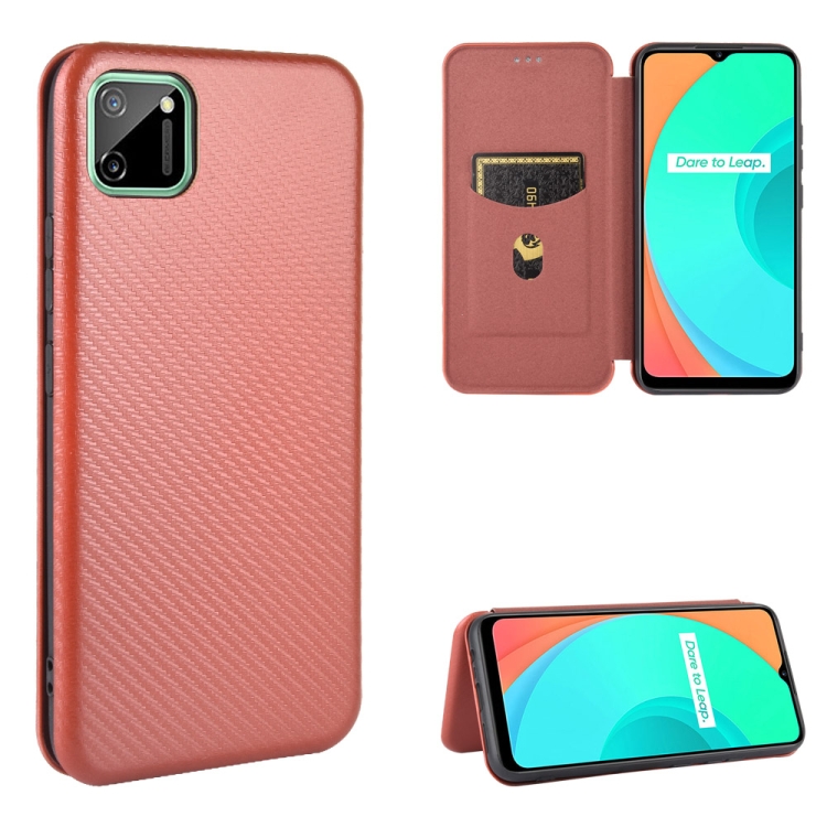 For OPPO Realme C11 Carbon Fiber Texture Magnetic Horizontal Flip TPU + PC + PU Leather Case with Card Slot(Brown)
For OPPO Realme C11 Carbon Fiber Texture Magnetic Horizontal Flip TPU + PC + PU Leather Case with Card Slot(Brown)