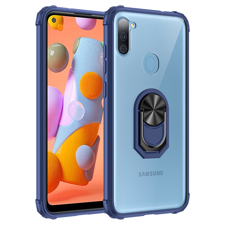 For Samsung Galaxy A11 Shockproof Transparent TPU + Acrylic Protective Case with Ring Holder(Blue)
For Samsung Galaxy A11 Shockproof Transparent TPU + Acrylic Protective Case with Ring Holder(Blue)