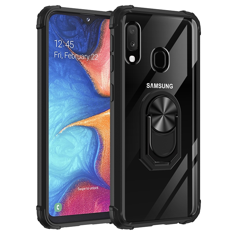 For Samsung Galaxy A20e Shockproof Transparent TPU + Acrylic Protective Case with Ring Holder(Black)
For Samsung Galaxy A20e Shockproof Transparent TPU + Acrylic Protective Case with Ring Holder(Black)