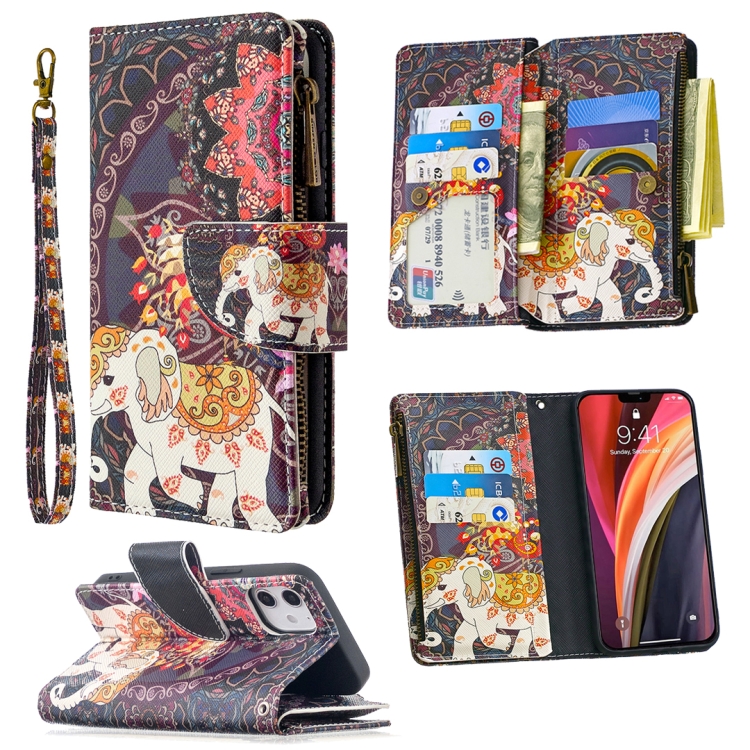 For iPhone 12 mini Colored Drawing Pattern Zipper Horizontal Flip Leather Case with Holder & Card Slots & Wallet(Flower Elephants)
For iPhone 12 mini Colored Drawing Pattern Zipper Horizontal Flip Leather Case with Holder & Card Slots & Wallet(Flower Elephants)