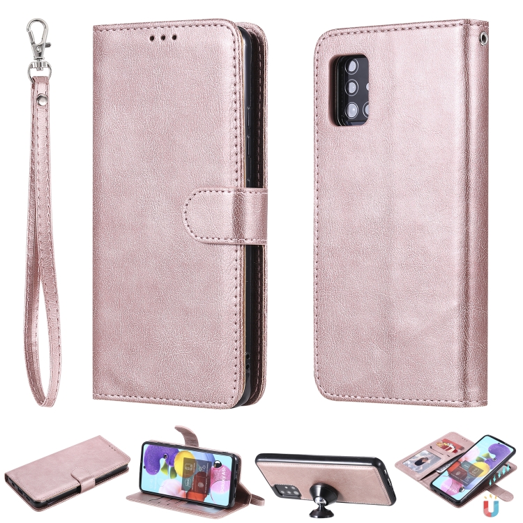 For Samsung Galaxy A51 5G 2 in 1 Solid Color Detachable PU Leather Case with Card Slots & Magnetic Holder & Photo Frame & Wallet & Strap(Rose Gold)
For Samsung Galaxy A51 5G 2 in 1 Solid Color Detachable PU Leather Case with Card Slots & Magnetic Holder & Photo Frame & Wallet & Strap(Rose Gold)