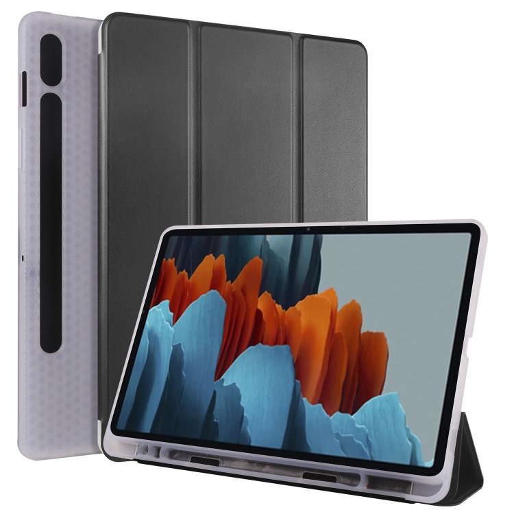 For Samsung Galaxy Tab S7 T870 11 inch Horizontal Flip Anti-fall Transparent Leather Case with Three-folding Holder & Pen Slot(Black)
For Samsung Galaxy Tab S7 T870 11 inch Horizontal Flip Anti-fall Transparent Leather Case with Three-folding Holder & Pen Slot(Black)