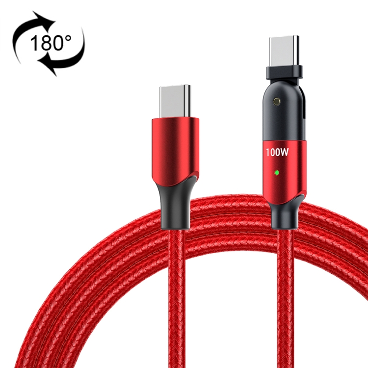FXCTL-WYA09 100W 5A USB-C / Type-C to Type-C 180 Degree Rotating Elbow Fast Charging Cable, Length:2m(Red)
FXCTL-WYA09 100W 5A USB-C / Type-C to Type-C 180 Degree Rotating Elbow Fast Charging Cable, Length:2m(Red)