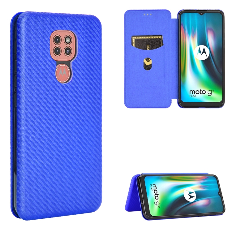 For Motorola Moto G9 / G9 Play Carbon Fiber Texture Magnetic Horizontal Flip TPU + PC + PU Leather Case with Card Slot & Lanyard(Blue)
For Motorola Moto G9 / G9 Play Carbon Fiber Texture Magnetic Horizontal Flip TPU + PC + PU Leather Case with Card Slot & Lanyard(Blue)