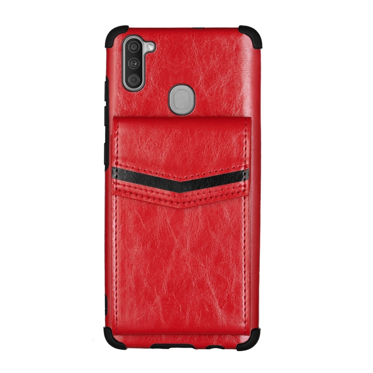 For Samsung Galaxy A11 Flip Card Bag Copper Buckle TPU + PU Leather Back Cover Shockproof Case with Card Slots & Photo Frame(Red)
For Samsung Galaxy A11 Flip Card Bag Copper Buckle TPU + PU Leather Back Cover Shockproof Case with Card Slots & Photo Frame(Red)