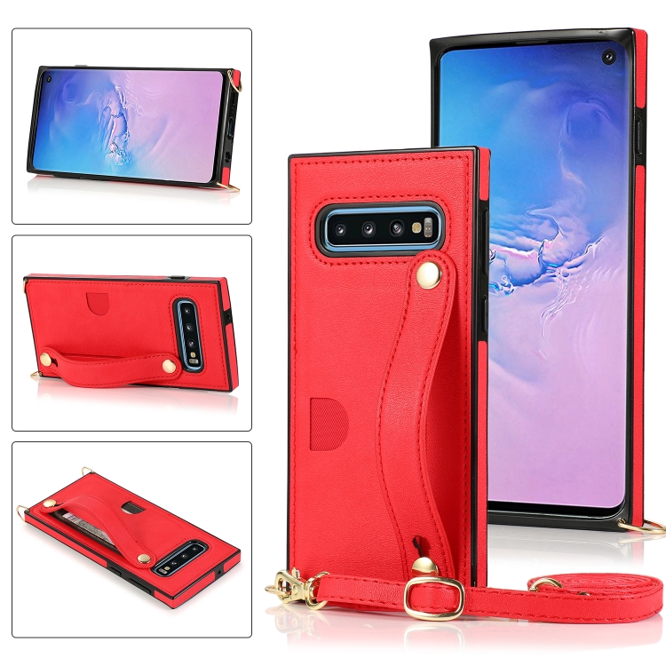 For Samsung Galaxy S10e Wrist Strap PU+TPU Shockproof Protective Case with Crossbody Lanyard & Holder & Card Slot(Red)
For Samsung Galaxy S10e Wrist Strap PU+TPU Shockproof Protective Case with Crossbody Lanyard & Holder & Card Slot(Red)
