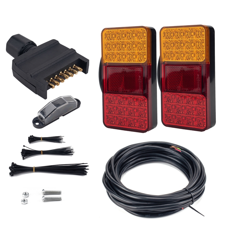 2 PCS Trailer / Truck B-type Long Strip 24LEDs Tail Light with License Plate Light Set
2 PCS Trailer / Truck B-type Long Strip 24LEDs Tail Light with License Plate Light Set