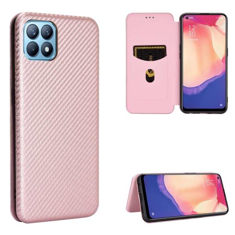 For OPPO Reno4 SE Carbon Fiber Texture Magnetic Horizontal Flip TPU + PC + PU Leather Case with Card Slot(Pink)
For OPPO Reno4 SE Carbon Fiber Texture Magnetic Horizontal Flip TPU + PC + PU Leather Case with Card Slot(Pink)