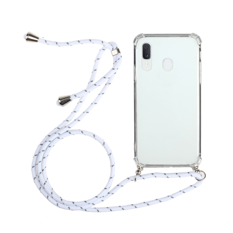 For Samsung Galaxy A20e Four-Corner Anti-Fall Transparent TPU Protective Case with Lanyard(White)
For Samsung Galaxy A20e Four-Corner Anti-Fall Transparent TPU Protective Case with Lanyard(White)