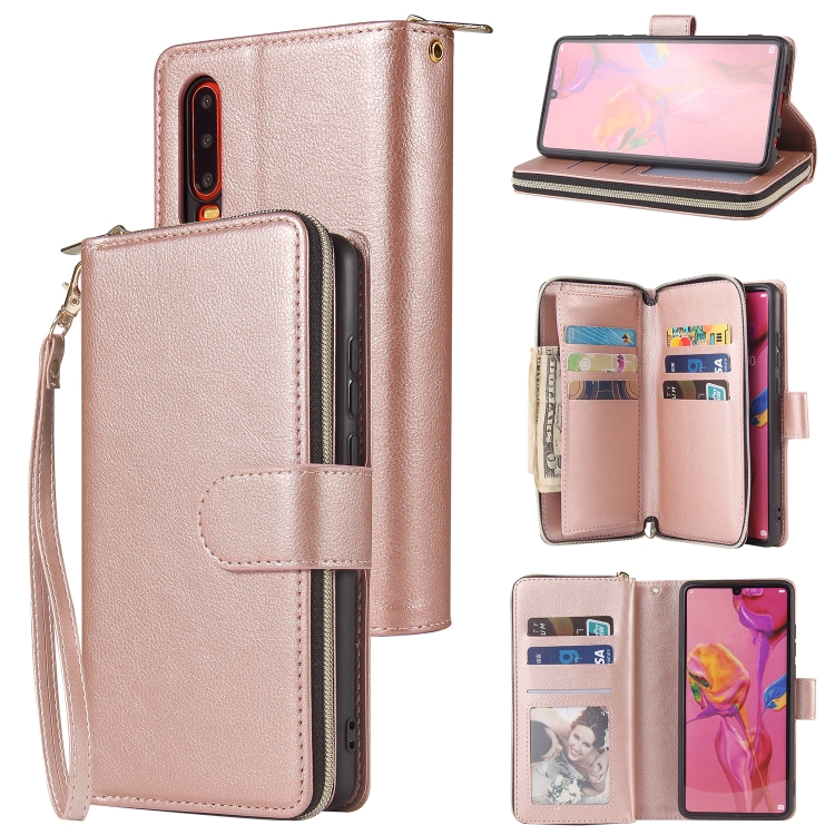 For Huawei P30 Zipper Wallet Bag Horizontal Flip PU Leather Case with Holder & 9 Card Slots & Wallet & Lanyard & Photo Frame(Rose Gold)
For Huawei P30 Zipper Wallet Bag Horizontal Flip PU Leather Case with Holder & 9 Card Slots & Wallet & Lanyard & Photo Frame(Rose Gold)