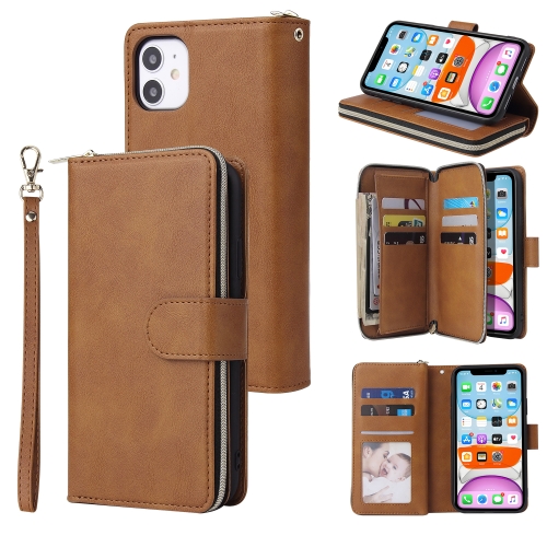 For iPhone 11 Zipper Wallet Bag Horizontal Flip PU Leather Case with Holder & 9 Card Slots & Wallet & Lanyard & Photo Frame(Brown)
For iPhone 11 Zipper Wallet Bag Horizontal Flip PU Leather Case with Holder & 9 Card Slots & Wallet & Lanyard & Photo Frame(Brown)