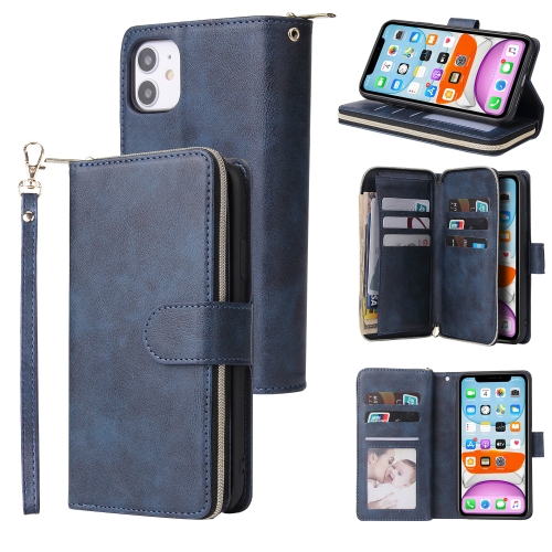 For iPhone 11 Pro Max Zipper Wallet Bag Horizontal Flip PU Leather Case with Holder & 9 Card Slots & Wallet & Lanyard & Photo Frame(Blue)
For iPhone 11 Pro Max Zipper Wallet Bag Horizontal Flip PU Leather Case with Holder & 9 Card Slots & Wallet & Lanyard & Photo Frame(Blue)