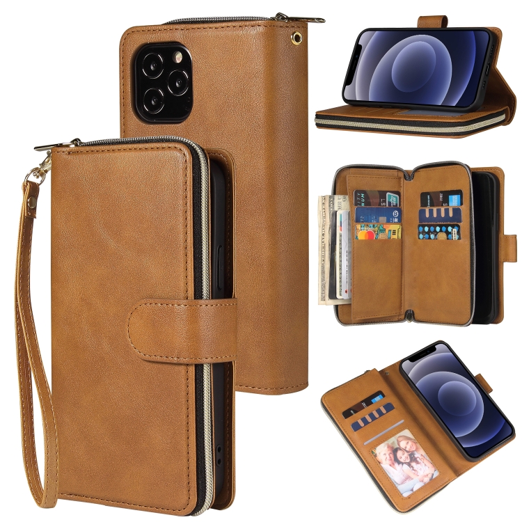 For iPhone 12 mini Zipper Wallet Bag Horizontal Flip PU Leather Case with Holder & 9 Card Slots & Wallet & Lanyard & Photo Frame(Brown)
For iPhone 12 mini Zipper Wallet Bag Horizontal Flip PU Leather Case with Holder & 9 Card Slots & Wallet & Lanyard & Photo Frame(Brown)