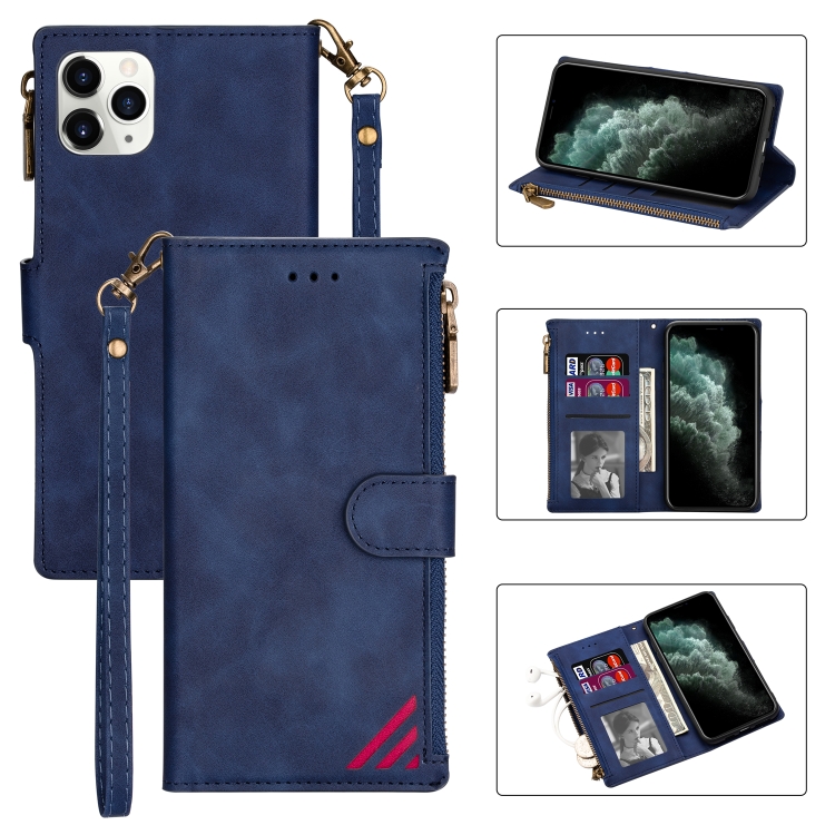 Zipper Multi-card Slots Horizontal Flip PU Leather Case with Holder & Card Slots & Wallet & Lanyard & Photo Frame for iPhone 11(Blue)
Zipper Multi-card Slots Horizontal Flip PU Leather Case with Holder & Card Slots & Wallet & Lanyard & Photo Frame for iPhone 11(Blue)