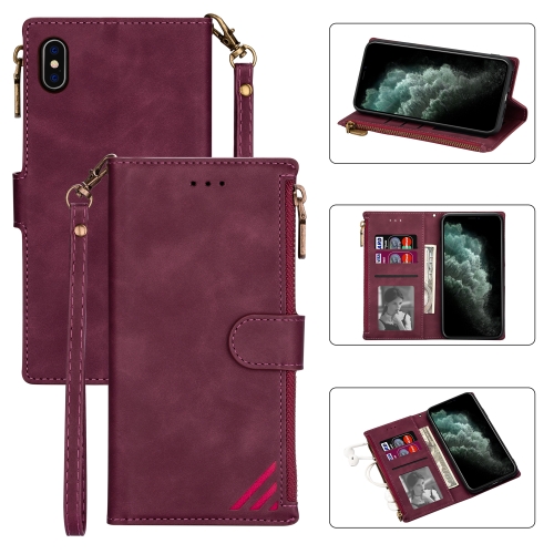 Zipper Multi-card Slots Horizontal Flip PU Leather Case with Holder & Card Slots & Wallet & Lanyard & Photo Frame for iPhone XR(Wine Red)
Zipper Multi-card Slots Horizontal Flip PU Leather Case with Holder & Card Slots & Wallet & Lanyard & Photo Frame for iPhone XR(Wine Red)
