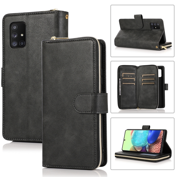 For Samsung Galaxy A71 5G Zipper Wallet Bag Horizontal Flip PU Leather Case with Holder & 9 Card Slots & Wallet & Lanyard & Photo Frame(Black)
For Samsung Galaxy A71 5G Zipper Wallet Bag Horizontal Flip PU Leather Case with Holder & 9 Card Slots & Wallet & Lanyard & Photo Frame(Black)