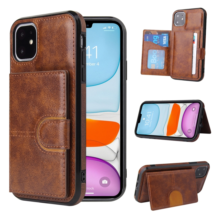 PU + TPU + PC Shockproof Back Cover Case with Card Slot & Holder For iPhone 11(Brown)
PU + TPU + PC Shockproof Back Cover Case with Card Slot & Holder For iPhone 11(Brown)
