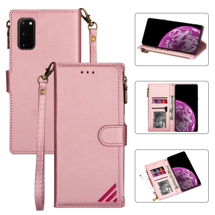 For Samsung Galaxy S20 Zipper Multi-card Slots Horizontal Flip PU Leather Case with Holder & Card Slots & Wallet & Lanyard & Photo Frame(Rose Gold)
For Samsung Galaxy S20 Zipper Multi-card Slots Horizontal Flip PU Leather Case with Holder & Card Slots & Wallet & Lanyard & Photo Frame(Rose Gold)