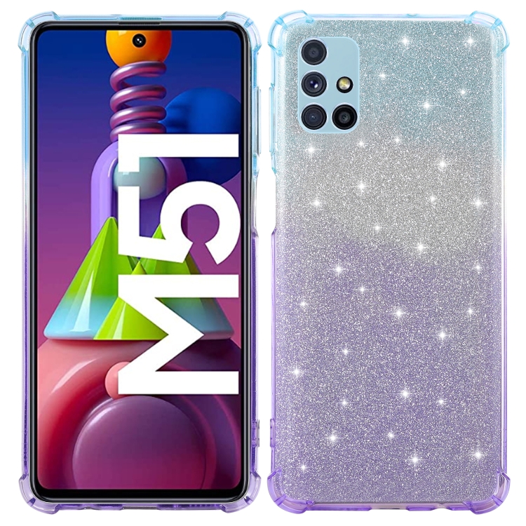 For Samsung Galaxy M51 Gradient Glitter Powder Shockproof TPU Protective Case(Blue Purple)
For Samsung Galaxy M51 Gradient Glitter Powder Shockproof TPU Protective Case(Blue Purple)