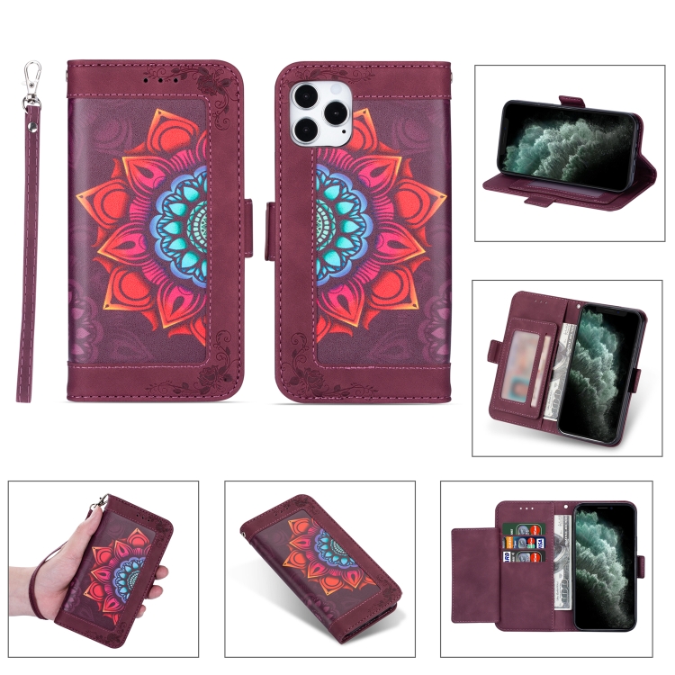 Printing Dual-color Half Mandala Pattern Dual-side Magnetic Buckle Horizontal Flip Leather Case with Holder & Card Slots & Wallet & Photo Frame & Lanyard For iPhone 12 Pro Max(Wine Red)
Printing Dual-color Half Mandala Pattern Dual-side Magnetic Buckle Horizontal Flip Leather Case with Holder & Card Slots & Wallet & Photo Frame & Lanyard For iPhone 12 Pro Max(Wine Red)