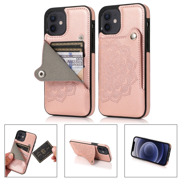Mandala Embossed Pattern PU+TPU Protective Case with Card Slots & Holder For iPhone 12 mini(Rose Gold)
Mandala Embossed Pattern PU+TPU Protective Case with Card Slots & Holder For iPhone 12 mini(Rose Gold)