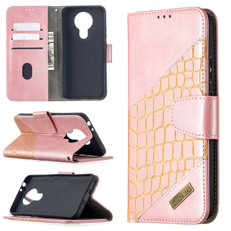 For Nokia 3.4 Matching Color Crocodile Texture Horizontal Flip PU Leather Case with Wallet & Holder & Card Slots(Rose Gold) 
For Nokia 3.4 Matching Color Crocodile Texture Horizontal Flip PU Leather Case with Wallet & Holder & Card Slots(Rose Gold)