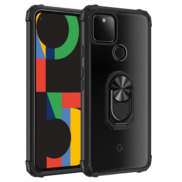 For Google Pixel 5 XL Shockproof Transparent TPU + Acrylic Protective Case with Ring Holder(Black)
For Google Pixel 5 XL Shockproof Transparent TPU + Acrylic Protective Case with Ring Holder(Black)