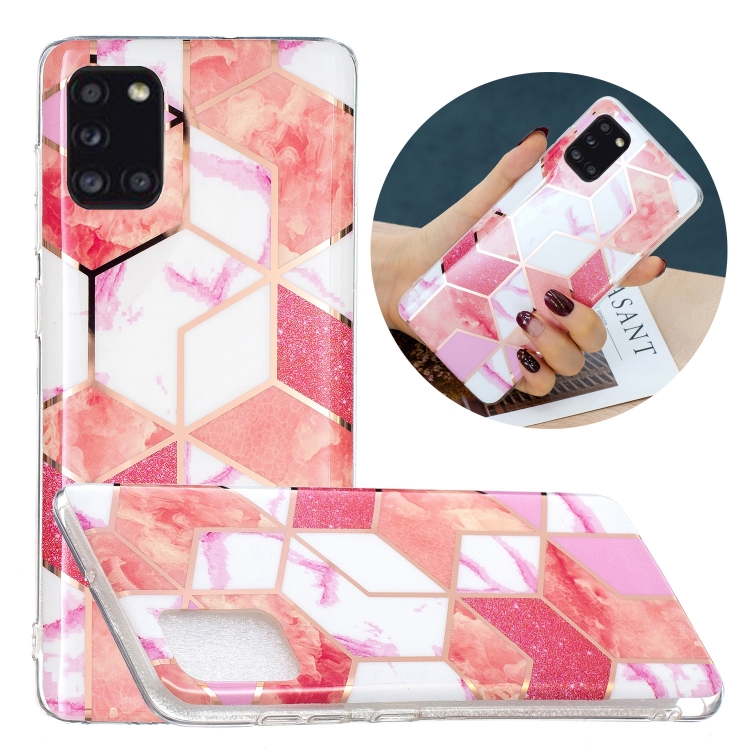 For Samsung Galaxy A31 Flat Plating Splicing Gilding Protective Case(Cherry Glitter Color Matching)
For Samsung Galaxy A31 Flat Plating Splicing Gilding Protective Case(Cherry Glitter Color Matching)