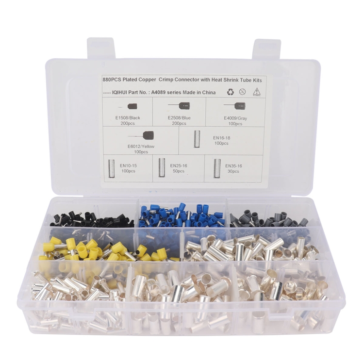 880 PCS Non Insulated Ferrules Pin Cord End Kit EN Series with Needle-shaped Tubular Terminal
880 PCS Non Insulated Ferrules Pin Cord End Kit EN Series with Needle-shaped Tubular Terminal