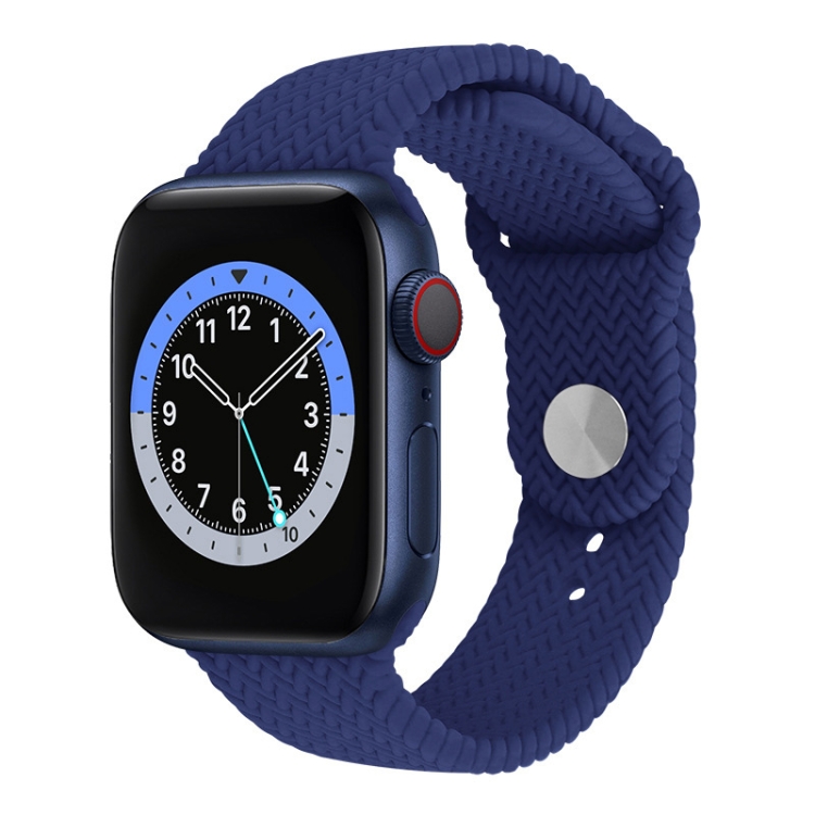 Woven Pattern Silicone Snap Watchband For Apple Watch Series 6 & SE & 5 & 4 44mm / 3 & 2 & 1 42mm(Blue)
Woven Pattern Silicone Snap Watchband For Apple Watch Series 6 & SE & 5 & 4 44mm / 3 & 2 & 1 42mm(Blue)