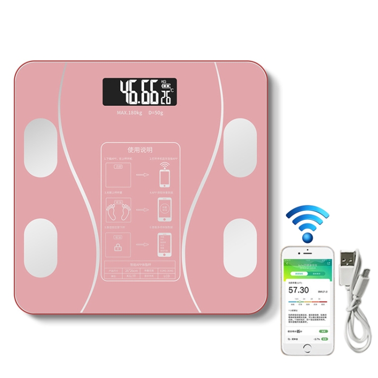 Household Smart Body Fat Electronic Weighing Scale, USB Charging Version (Pink)
Household Smart Body Fat Electronic Weighing Scale, USB Charging Version (Pink)