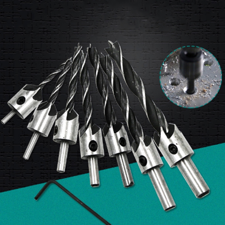 7 in 1 Woodworking Countersink Chamfer Three-Pointed High-Speed Steel Drill Bits Set, 3-10mm
7 in 1 Woodworking Countersink Chamfer Three-Pointed High-Speed Steel Drill Bits Set, 3-10mm