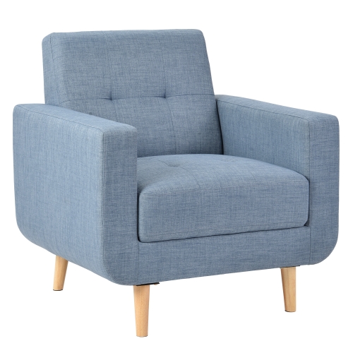 

[US Warehouse] Modern Fabric Accent Arm Lounge Chairs for Living Room (Blue)