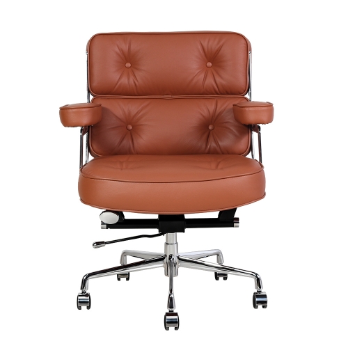

[UK Warehouse] HJ205C Rotatable Lifting Adjustable Office Chairs Retro PU Leather Leisure Chairs Gaming Chairs Recliner(Light Brown)