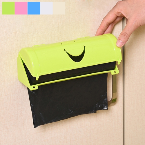 

Smile Face Kitchen Hanging Style Non-trace Sticky Trash Bag Storage Box, Random Color Delivery, Size: 18.6x7x6.3cm