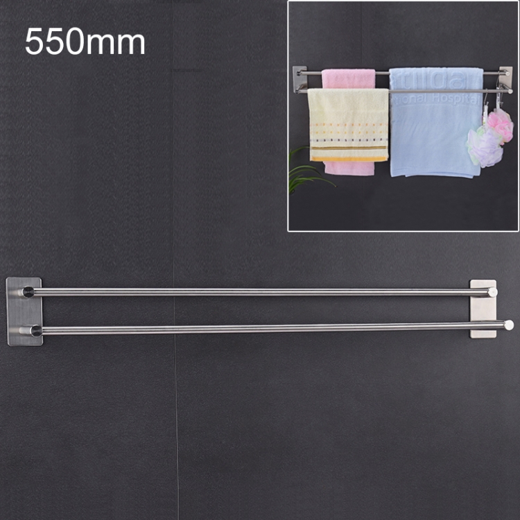 304 Stainless Steel Towel Holder Folding Double Pole Hanging Rack Organizer Hook Bathroom Bracket, Size: 550mm
304 Stainless Steel Towel Holder Folding Double Pole Hanging Rack Organizer Hook Bathroom Bracket, Size: 550mm