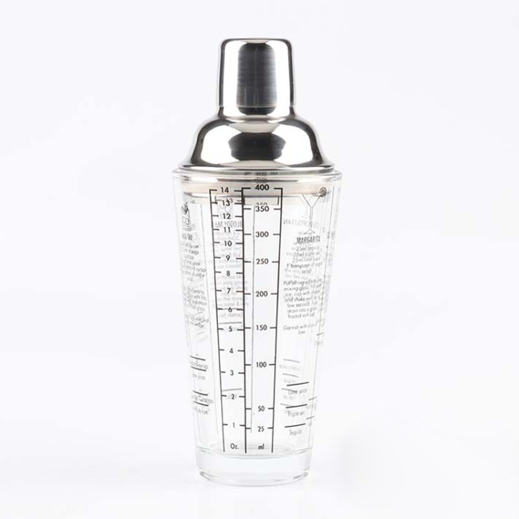Stainless Steel Glass Cocktail Shaker Tools Milk Tea Cup with Scale, Capacity: 450ml
Stainless Steel Glass Cocktail Shaker Tools Milk Tea Cup with Scale, Capacity: 450ml