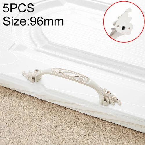 

5 PCS 6515_96 Ivory White Zinc Alloy Simple Closet Cabinet Handle Pitch: 96mm