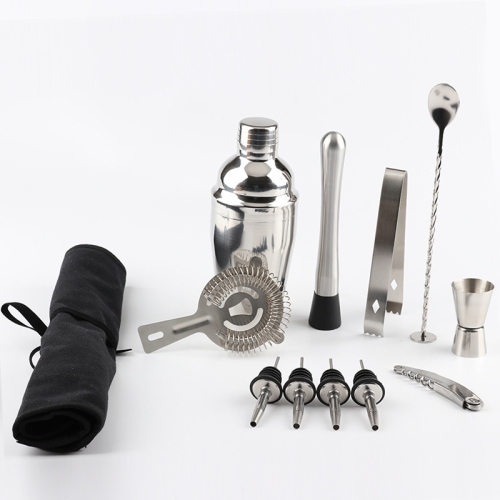 12 in 1 Stainless Steel Wine Cocktail Shaker Tools Set with Cloth Bag, Boston 800600M
12 in 1 Stainless Steel Wine Cocktail Shaker Tools Set with Cloth Bag, Boston 800600M