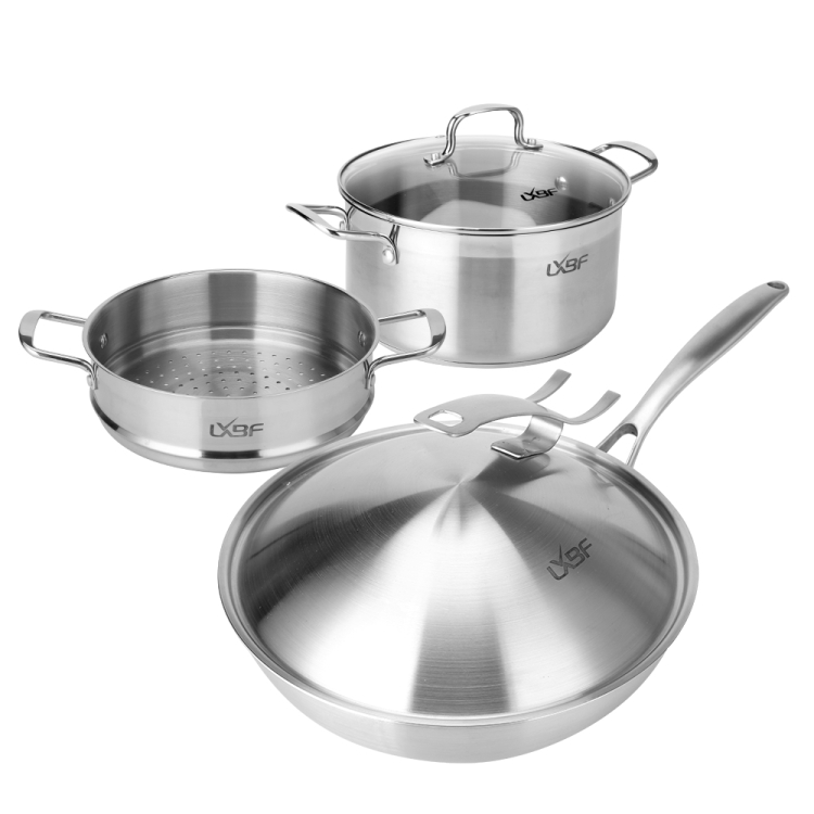 LXBF LXBF300 3 in 1 Wok + Soup Pot + Steaming Grid Stainless Steel Multifunctional Cooking Pot Set
LXBF LXBF300 3 in 1 Wok + Soup Pot + Steaming Grid Stainless Steel Multifunctional Cooking Pot Set