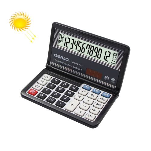 OSALO OS-777VC Portable 12 Digits Flip Folding Check Calculator Solar Energy Dual Power Calculator (Black)
OSALO OS-777VC Portable 12 Digits Flip Folding Check Calculator Solar Energy Dual Power Calculator (Black)