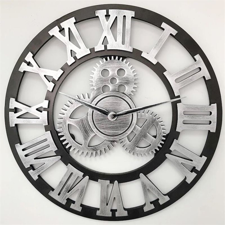 Retro Wooden Round Single-sided Gear Clock Rome Number Wall Clock, Diameter: 45cm (Silver)
Retro Wooden Round Single-sided Gear Clock Rome Number Wall Clock, Diameter: 45cm (Silver)