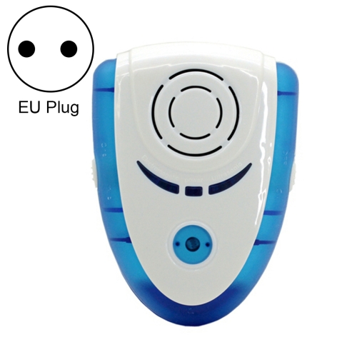 

6W Electronic Ultrasonic Electromagnetic Wave Anti Mosquito Rat Insect Pest Repeller with Light, EU Plug, AC 90-240V(Blue)