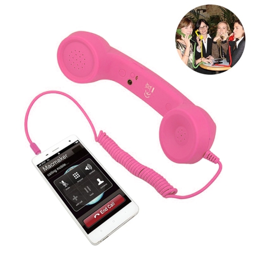 

3.5mm Plug Mic Retro Telephone Anti-radiation Cell Phone Handset Receiver(Pink)