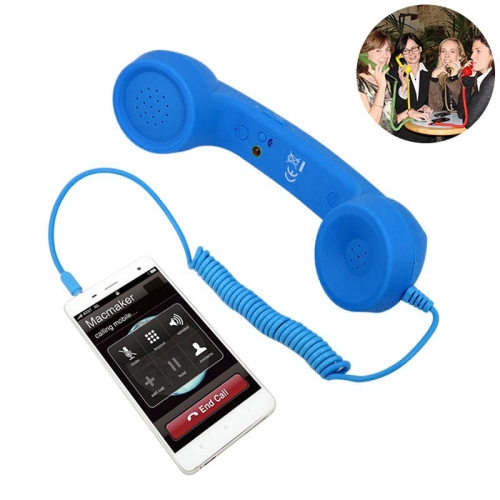 

3.5mm Plug Mic Retro Telephone Anti-radiation Cell Phone Handset Receiver(Blue)